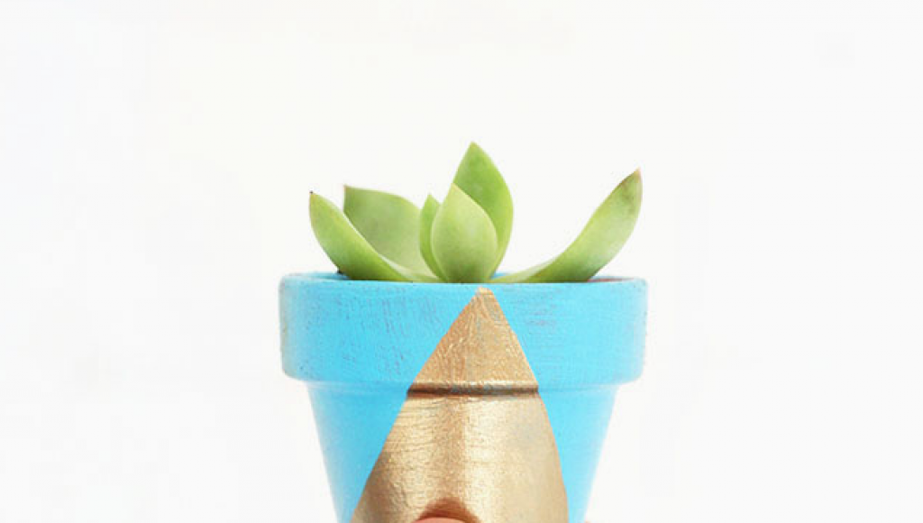 Tutorial para mini-macetas neón y doradas