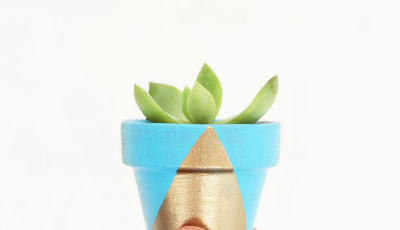 Tutorial para mini-macetas neón y doradas