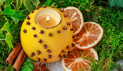 DIY: haz una vela navideña con naranja