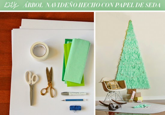 DIY Árbol de navidad con papel seda