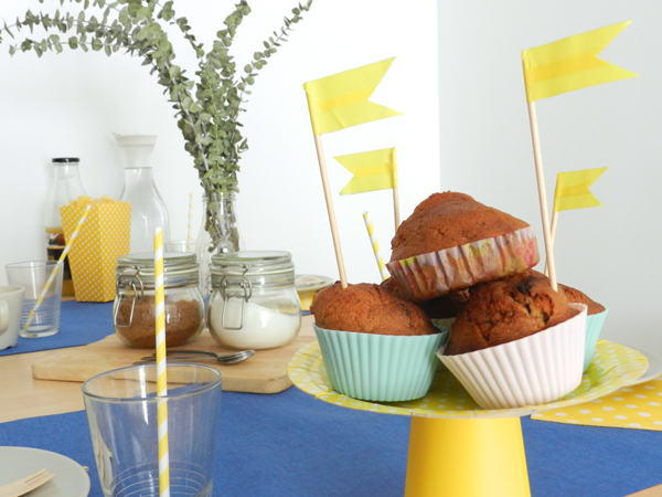 Decoración para una merienda en casa