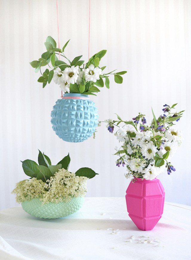 Diy floreros con lámparas