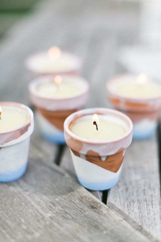 DIY velas en maceteros de terracota