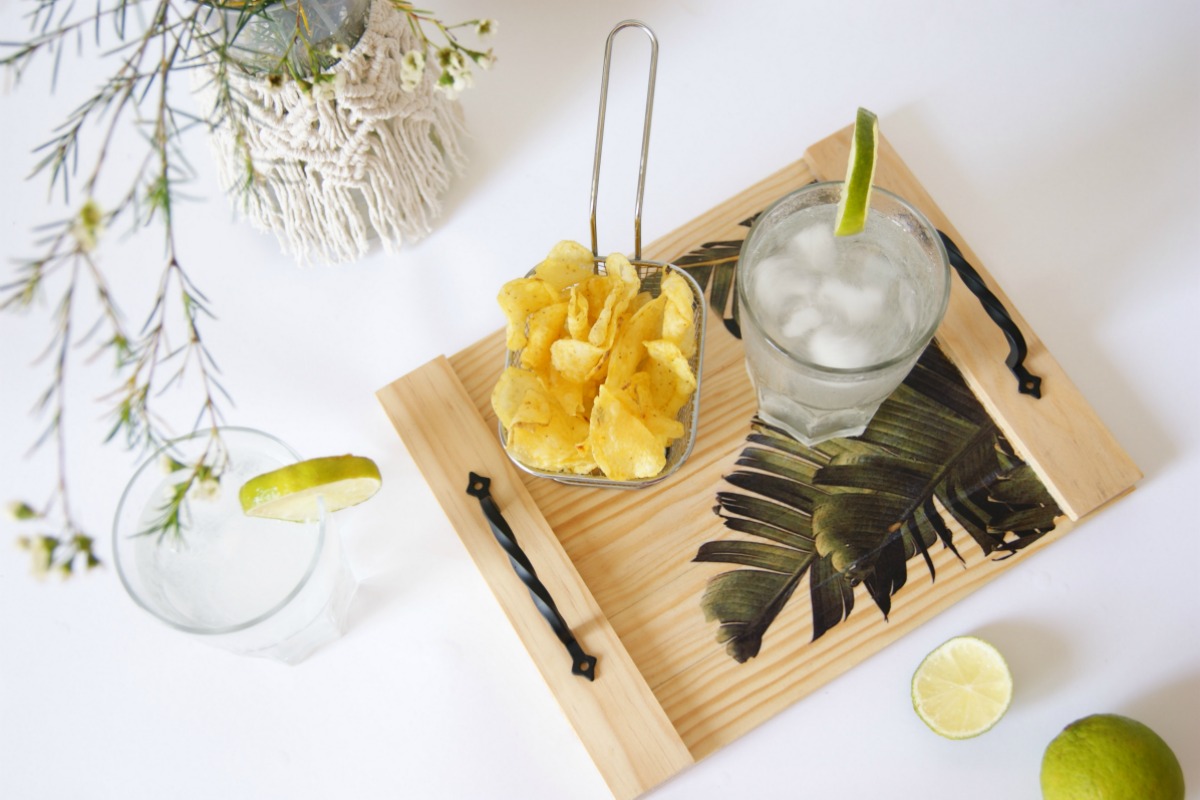DIY Bandeja tropical con transfer