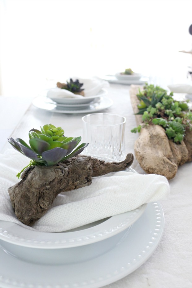 DIY Mini macetas de madera a la deriva para suculentas