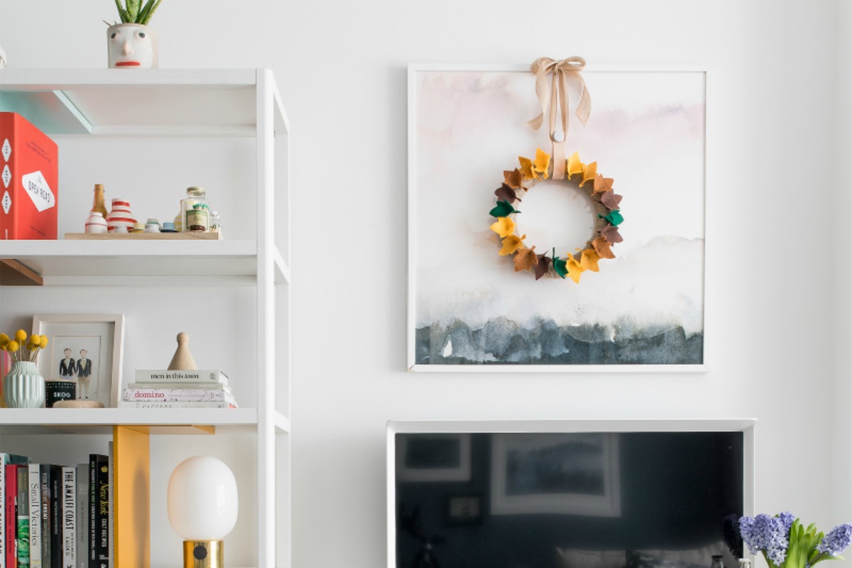 DIY Cómo hacer una corona de hojas de otoño