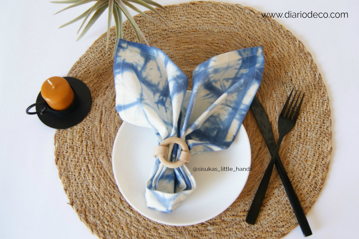 DIY Cómo hacer servilletas personalizadas con la técnica Shibori