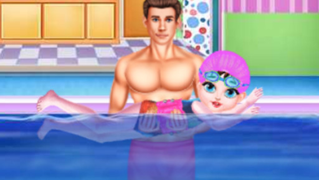 Baby Taylor learn Swimming