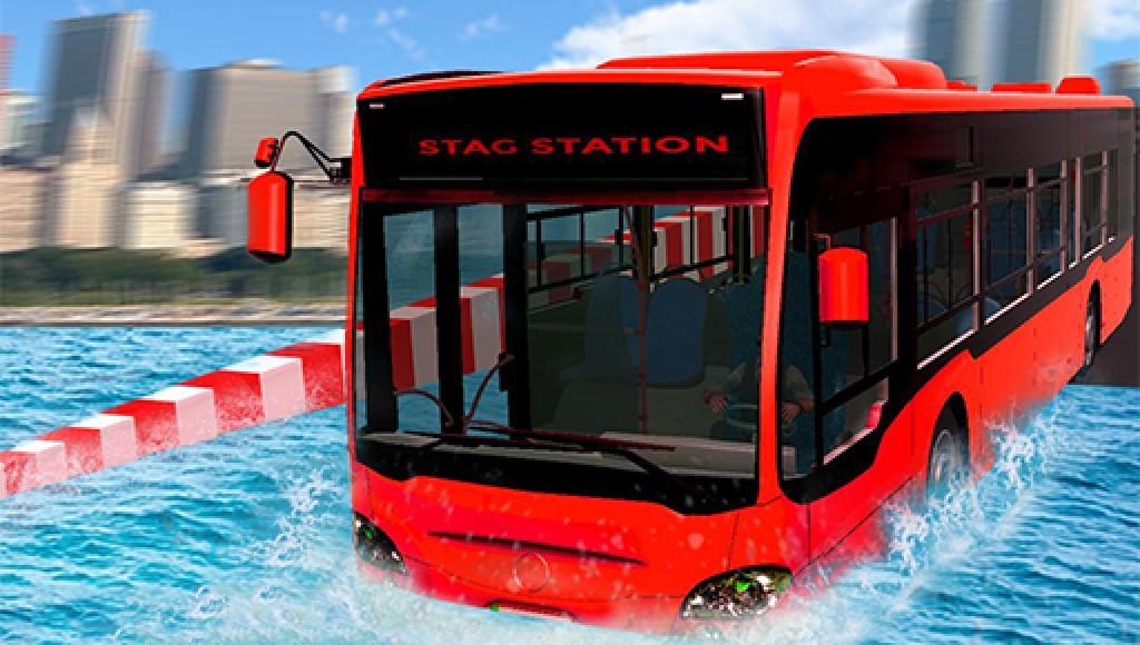 Extreme Water Floating Bus Driving
