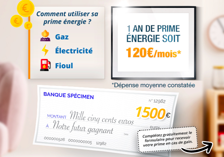 Jeu Prime énergie : remportez votre chèque énergie 2022