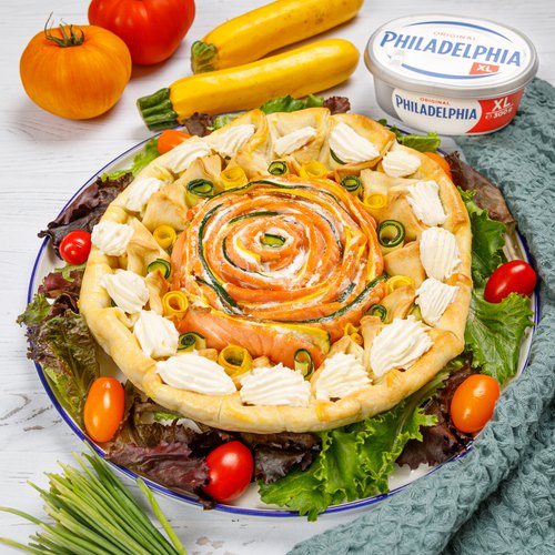 Recette de la tarte spirale saumon courgettes Philadelphia