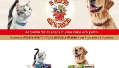 Concorso Purina \"Il premio che ti premia 2021\": vinci forniture annuali di snack per cani e gatti