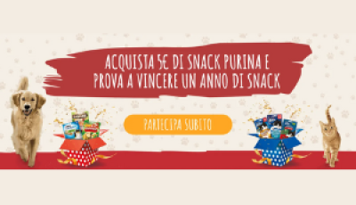 Con il concorso Snack Purina vinci 10 forniture annuali per il tuo cane o il tuo gatto!