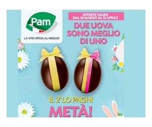 Pam: acquista 2 uova di pasqua, il secondo al 50%