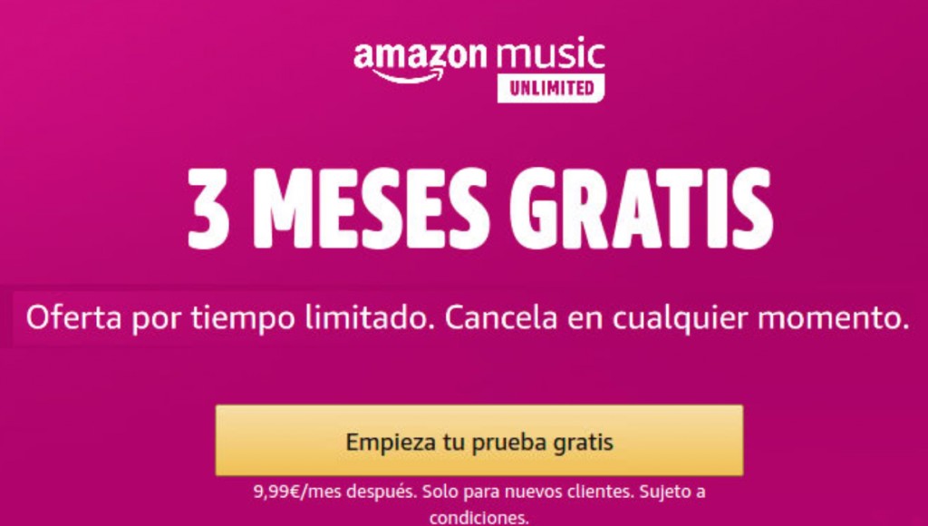 Gratis 3 meses de Amazon Musica