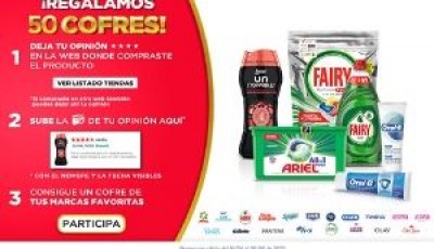50 COFRES GRATIS DE DETERGENTE ARIEL Y FAIRY