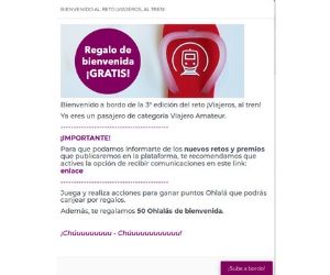 MARCADOR DE MALETAS DE REGALO EN EL CLUB VIAJEROS AL TREN DE RENFE