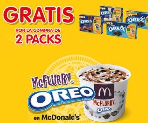 McFlurry DE REGALO POR LA COMPRA DE DOS PACKS DE OREO