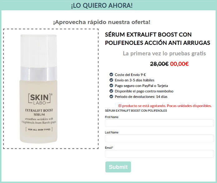 PRUEBA GRATIS EL SÉRUM EXTRALIFT BOOST DE SKINLABO