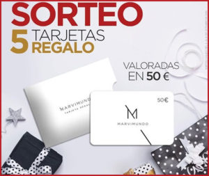 MARVIMUNDO SORTEA 5 TARJETAS REGALO DE 50€ CADA UNA.