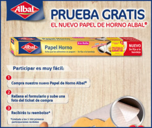 PRUEBA GRATIS EL NUEVO PAPEL DE HORNO ALBAL