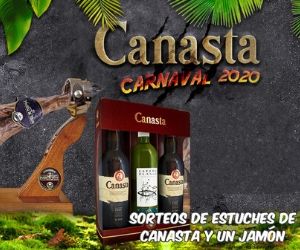 CANASTA SORTEA ESTUCHES DE CANASTA Y UN JAMÓN