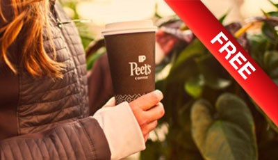 Free coffee from Peets coffee