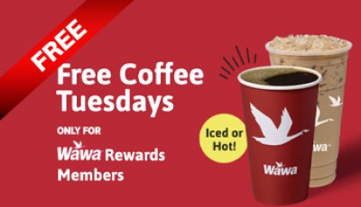 Free Coffee every Tuesday in November and December at Wawa!