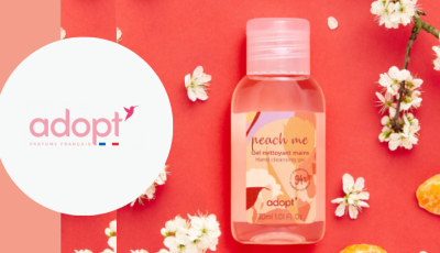 Testez gratuitement le gel nettoyant mains peach me d\'Adopt