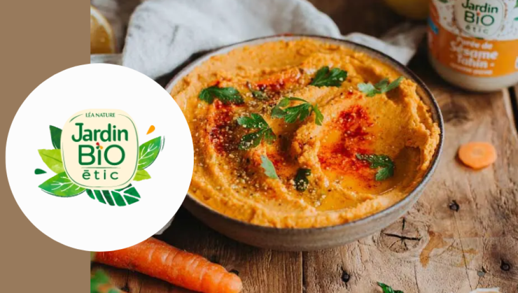 Testez gratuitement la purée sésame-tahin bio et sans sucres ajoutés de Jardin BiO étic