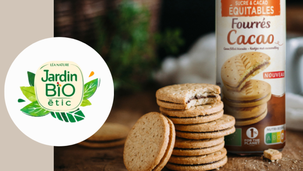 Testez gratuitement les biscuits fourrés au chocolat de Jardin BiO étic