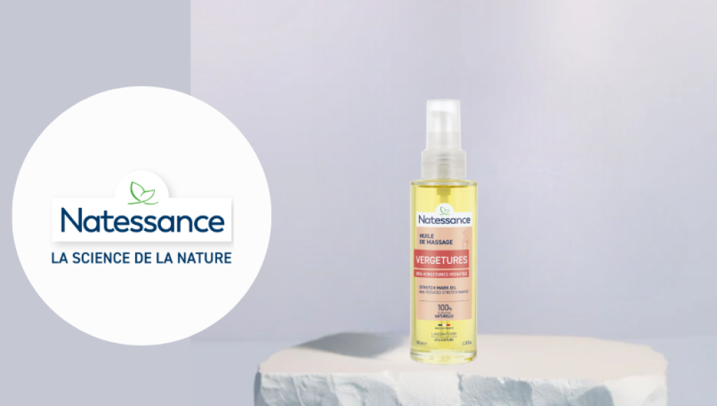 Testez gratuitement l\'huile de massage vergetures de Natessance