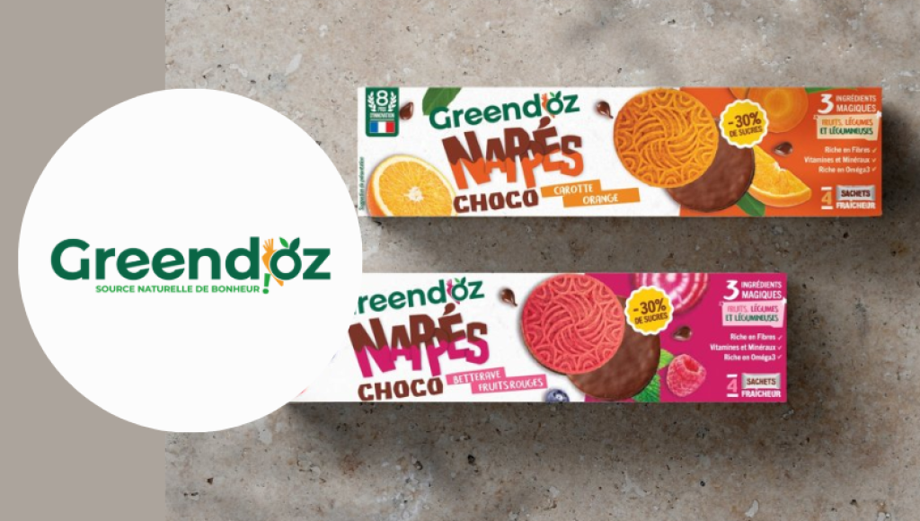 Testez gratuitement les biscuits nappés chocolat, fruits et légumes de Greend\'oz