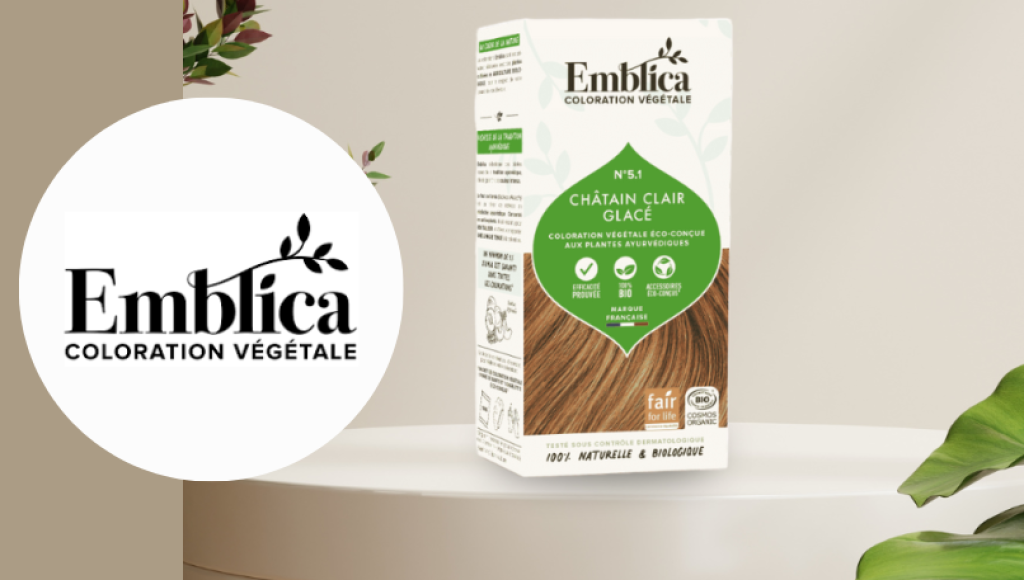 Testez gratuitement la coloration végétale 5.1 châtain clair glacé d\'Emblica