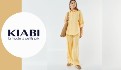 Testez gratuitement l\'ensemble jaune rayé de Kiabi