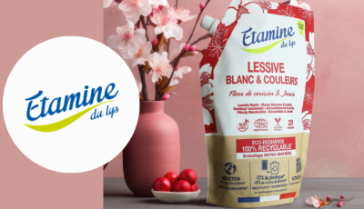 Testez gratuitement la lessive Fleur de cerisier et jasmin et sa recharge 1L d\'Etamine de lys