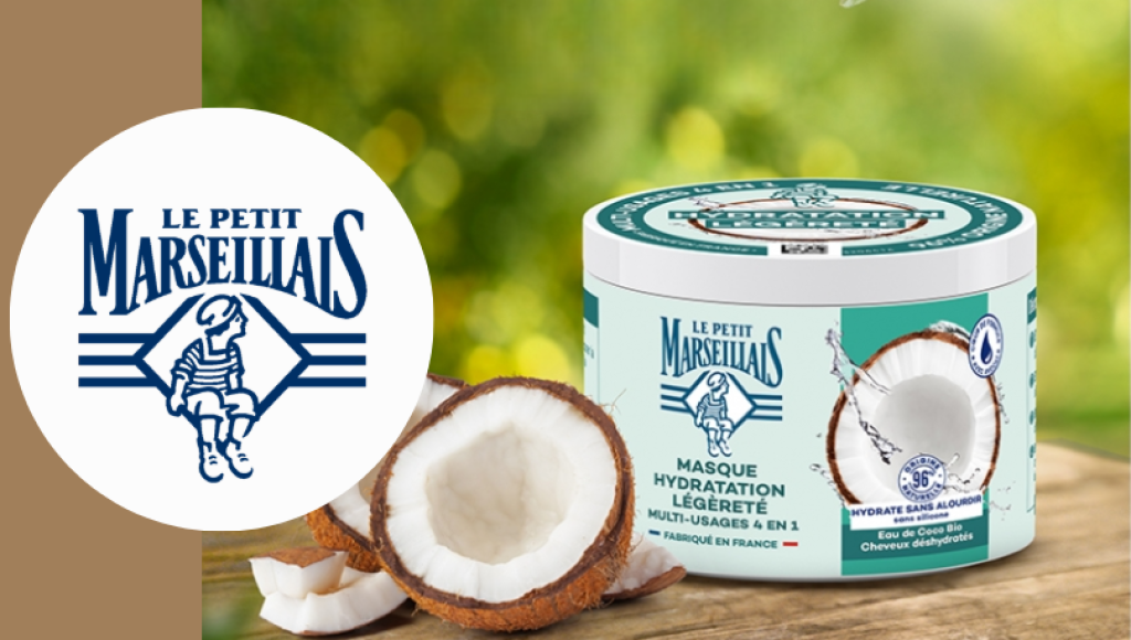 Testez gratuitement le masque 4 en 1 hydratation légèreté eau de coco bio de Le Petit Marseillais