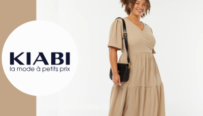 Testez gratuitement la robe longue gaufrée beige de Kiabi
