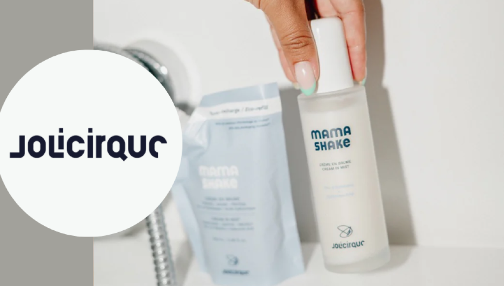 Testez gratuitement la brume hydratante légère Mama Shake de Jolicirque