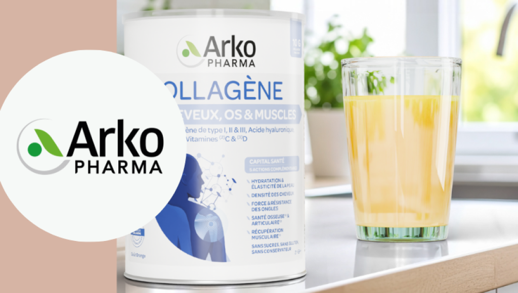 Testez gratuitement le collagène peau, cheveux, os & muscles de Arko pharma