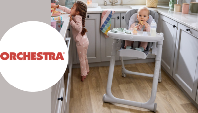 Testez gratuitement la chaise haute réglable multifonctions Harper Prémaman de Orchestra