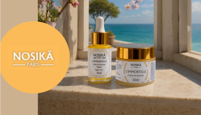 Testez gratuitement l\'elixir et crème de jeunesse l’immortelle de NOSIKĀ PARIS