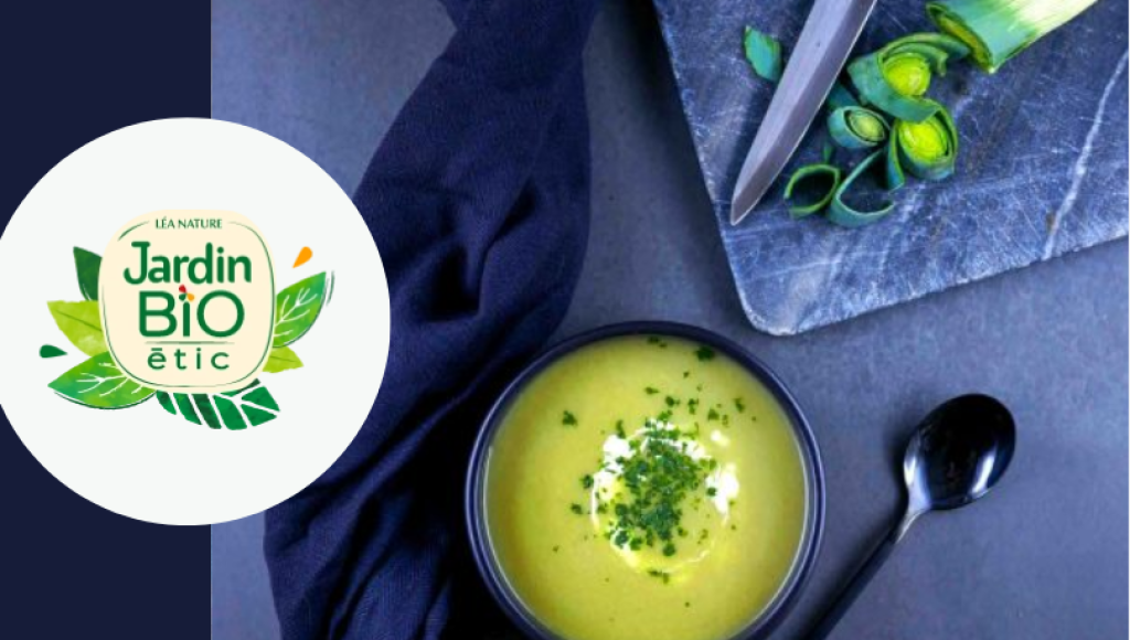 Testez gratuitement le velouté poireau pomme de terre et pois cassé de Jardin BiO étic