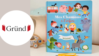 Testez gratuitement le livre sonore rechargeable \"Mes chansons à l\'infini\" de Gründ