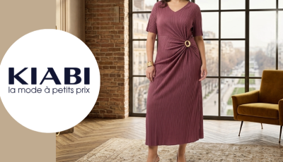 Testez gratuitement la robe longue plissée avec bijou doré de Kiabi