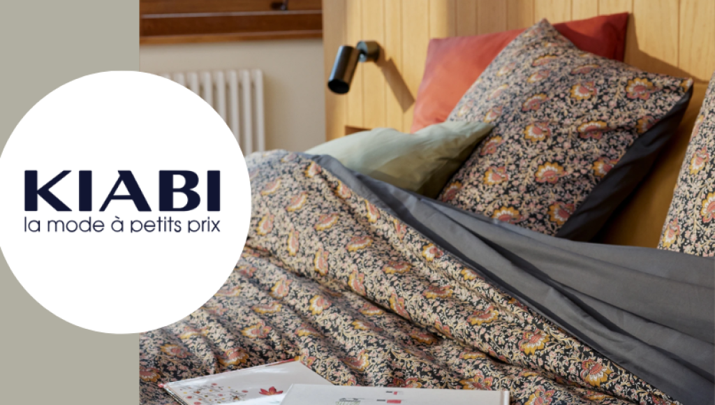 Testez gratuitement les parures de lit grise et beige de Kiabi
