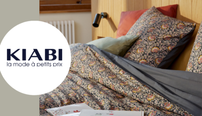 Testez gratuitement les parures de lit grise et beige de Kiabi