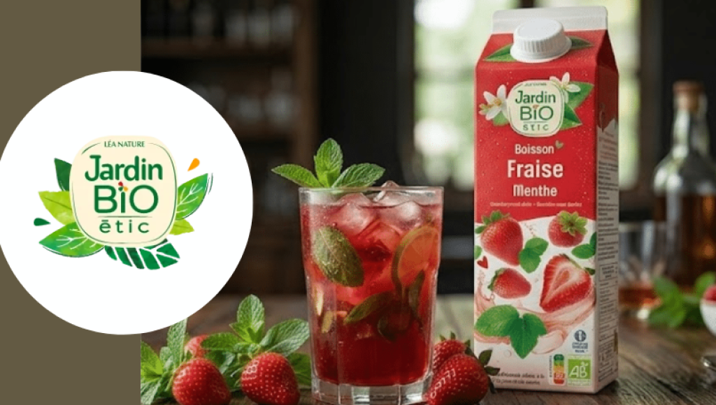 Testez gratuitement la boisson fraise menthe de Jardin BiO étic