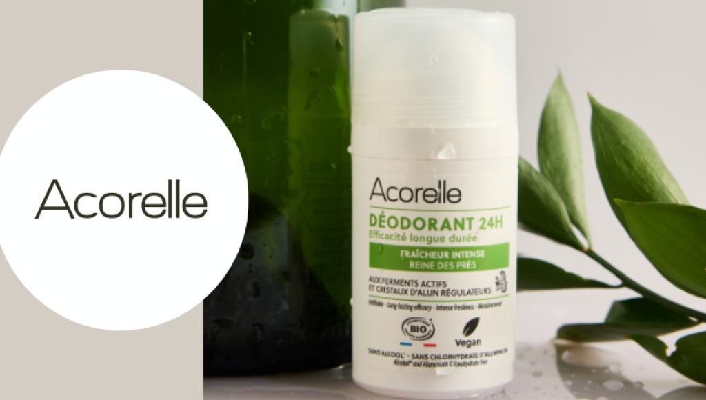 Testez gratuitement le déodorant roll-on 24h fraîcheur intense bio d\'Acorelle