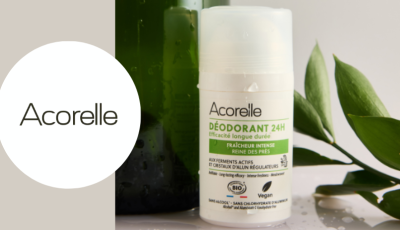 Testez gratuitement le déodorant roll-on 24h fraîcheur intense bio d\'Acorelle